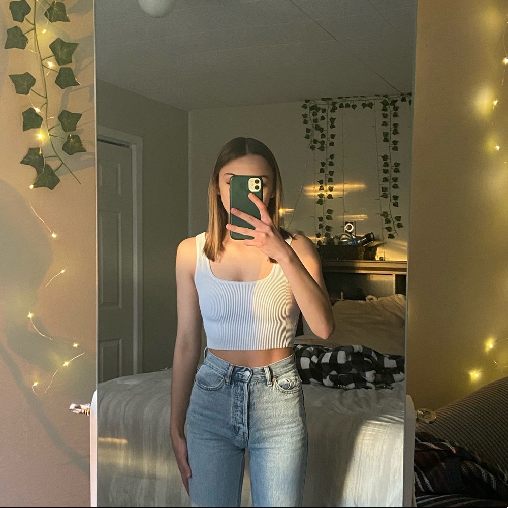 Babaton Sculpt Knit Squareneck Cropped Tank